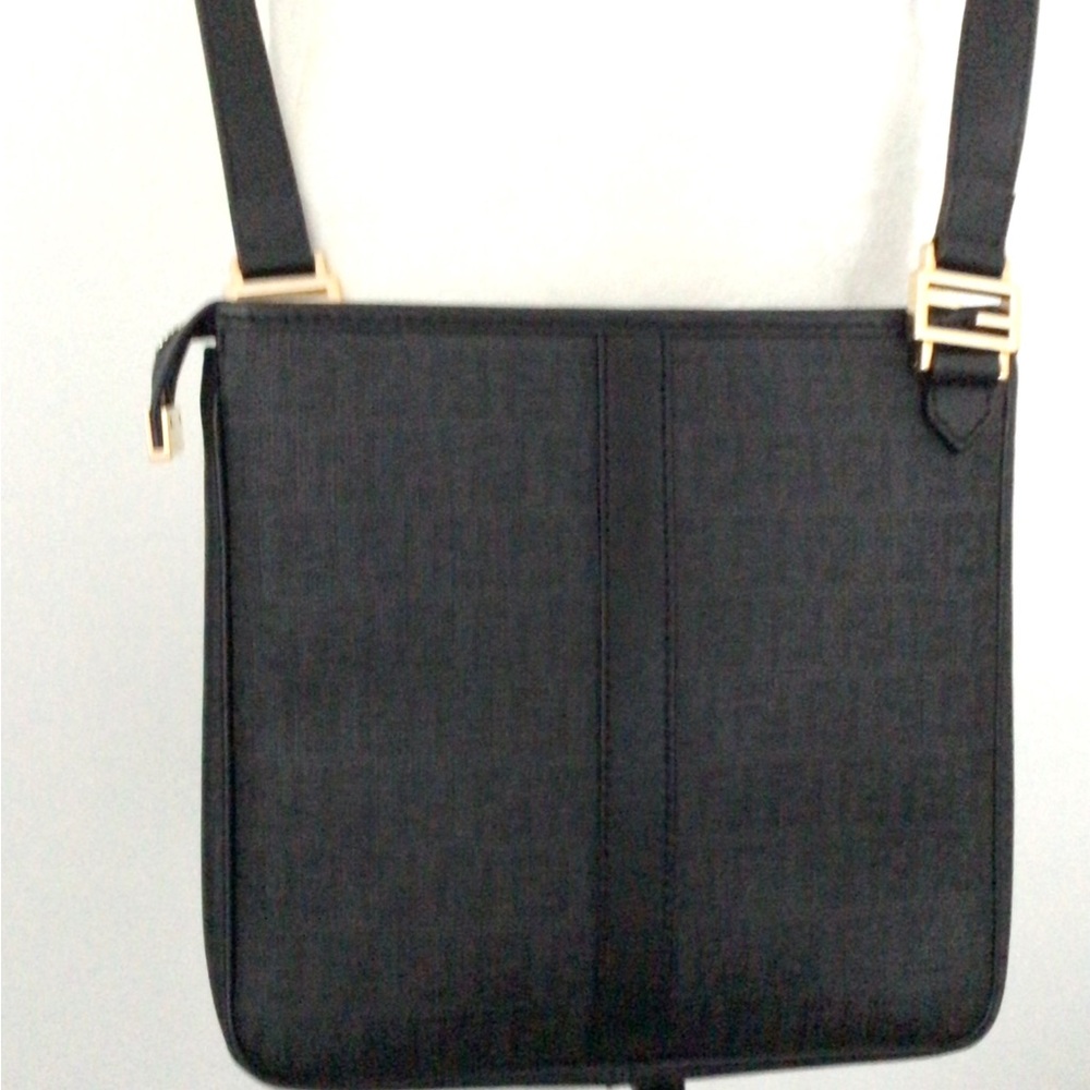 Fendi Crossbody Small Messenger Bag. Authentic with certificate. Charcoal.